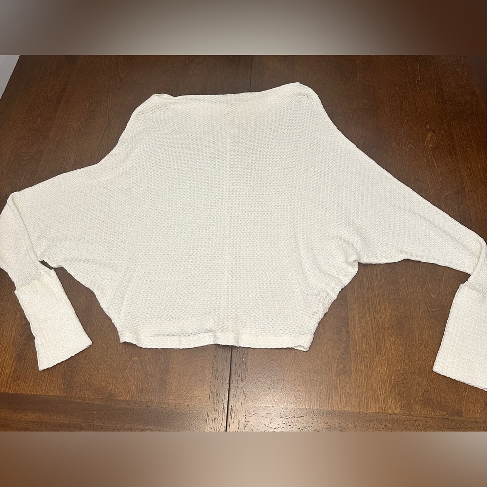 Free People Cream Cowl Neck Sweater